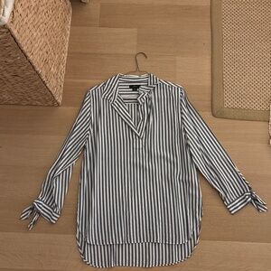 Jcrew Blue and white collared blouse